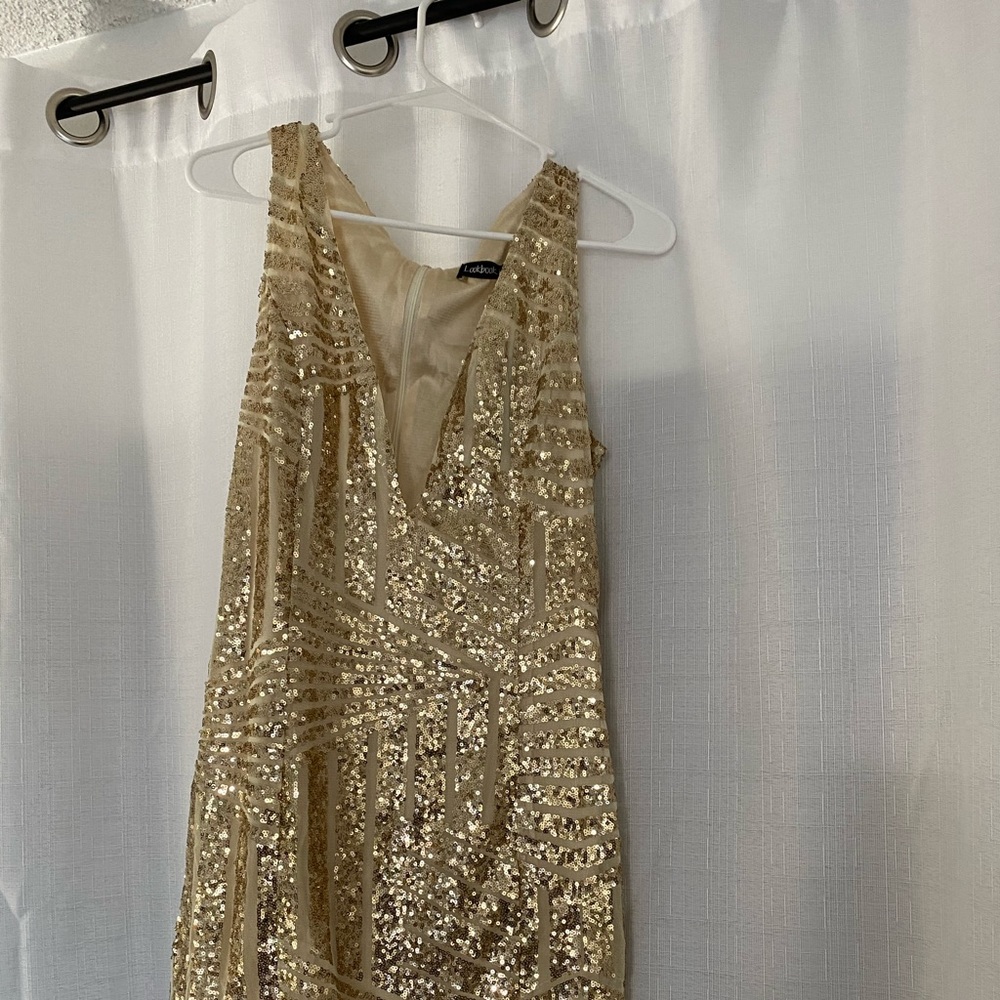 Gold sequin dress
